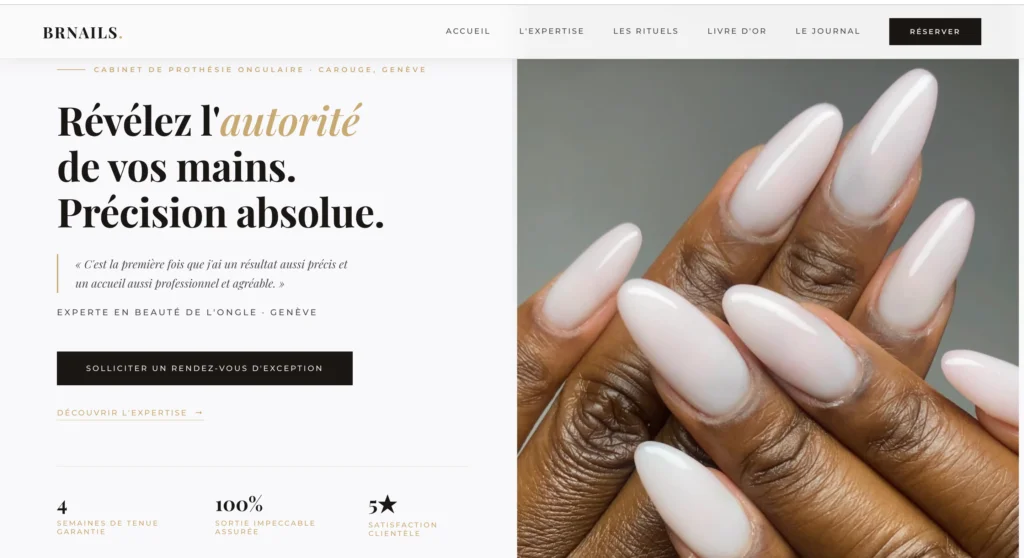 The Intense model by Brnails, designed by Koffi Eklou for Gold Aura the web Agency