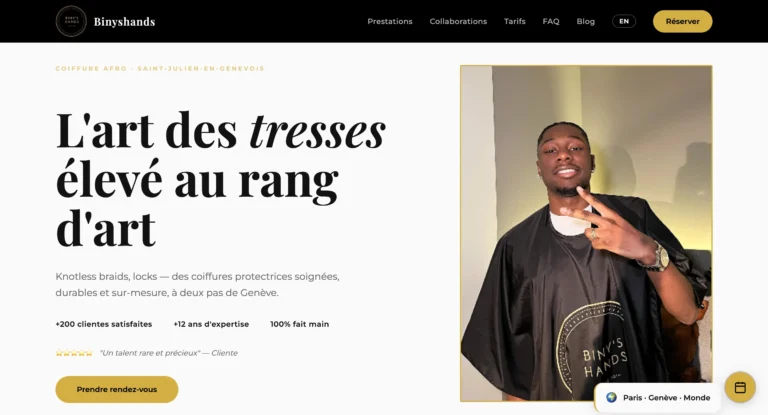 Création de site internet sur mesure pour institut de beauté à Genève, design premium et interface intuitive.